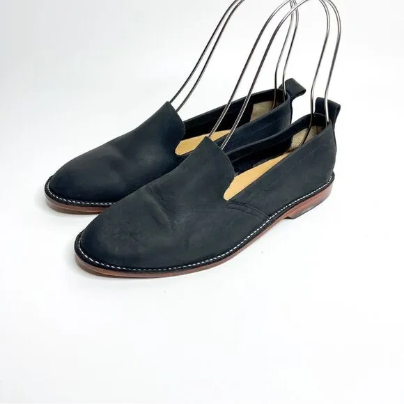 🍋 Adelante Shoe Co Minimalist Black Leather Loafers Handmade Women’s Size 4.5D