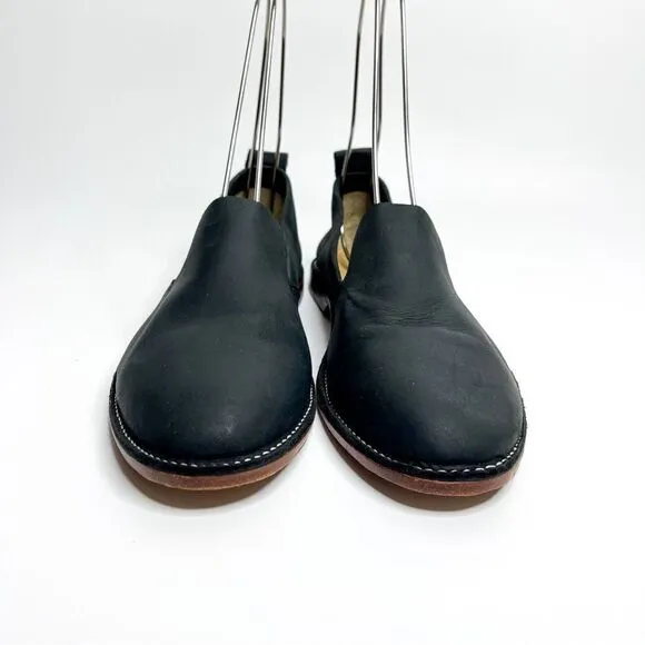 🍋 Adelante Shoe Co Minimalist Black Leather Loafers Handmade Women’s Size 4.5D