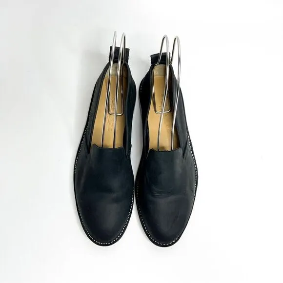 🍋 Adelante Shoe Co Minimalist Black Leather Loafers Handmade Women’s Size 4.5D