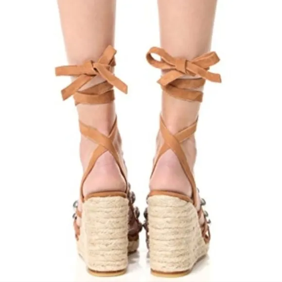 《 Alexander Wang 》Lace Up Stud Espadrilles