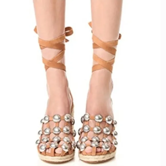 《 Alexander Wang 》Lace Up Stud Espadrilles