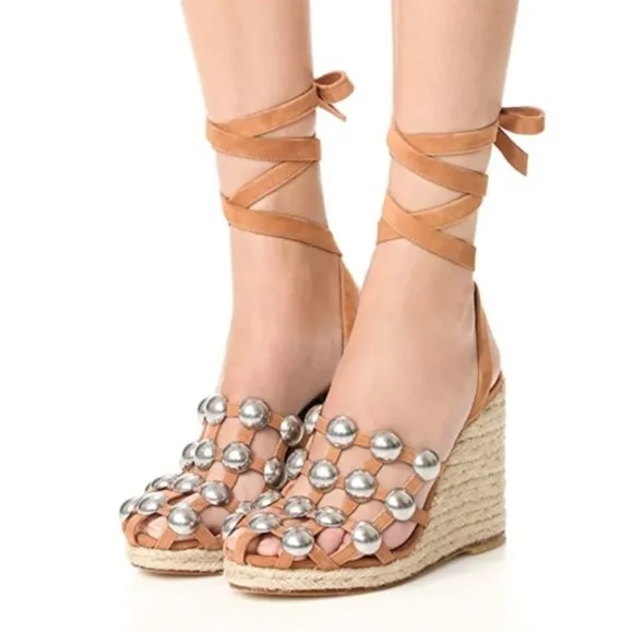 《 Alexander Wang 》Lace Up Stud Espadrilles