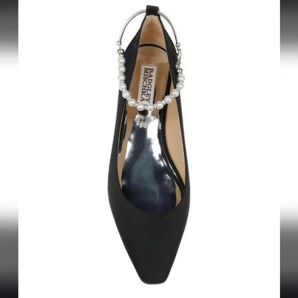 🐢 Badgley Mischia London Pearl Ankle Strap Flats Size 11