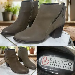 🔥 Blondo Nivada Waterproof Leather Zippered Ankle Booties Size 9
