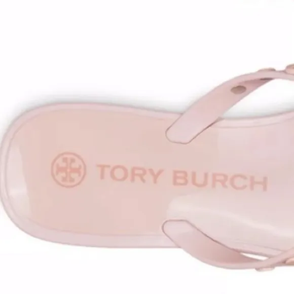 🎉 HP 🎉🆕 Tory Burch Studded Logo Jelly Flip Flop Sedona Rose