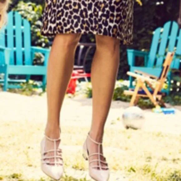 ⭐️ J. Crew Caged flats in glossy leather