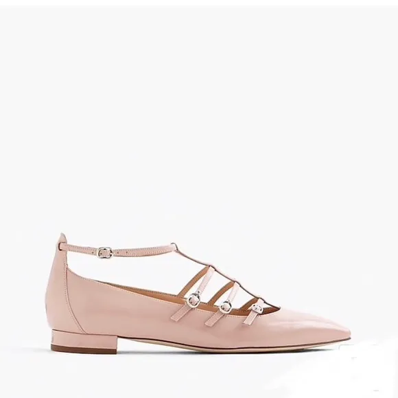 ⭐️ J. Crew Caged flats in glossy leather