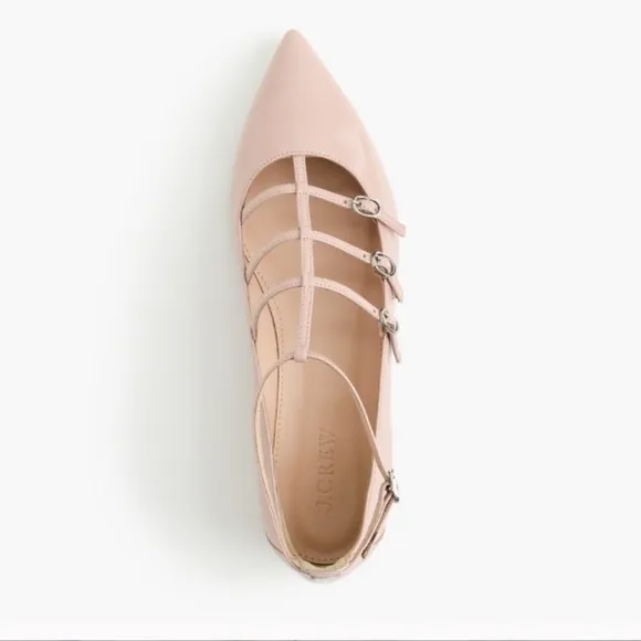 ⭐️ J. Crew Caged flats in glossy leather