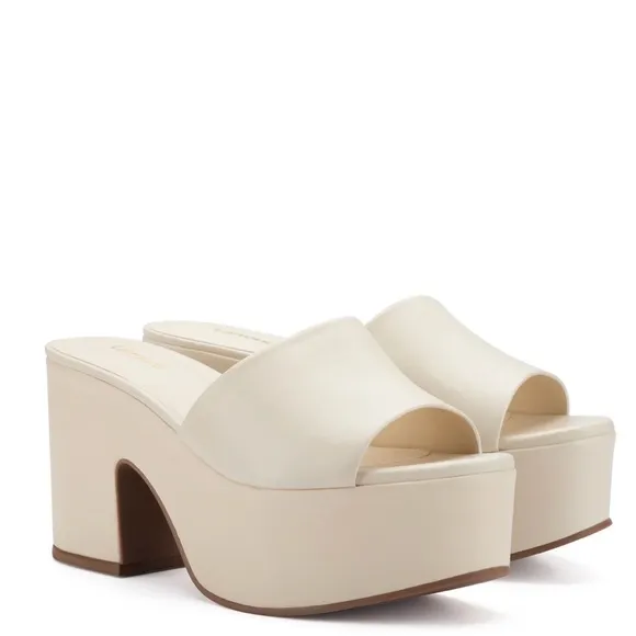 🤍 LARROUDE • Miso Slip-On Platform Sandal In Ivory Leather