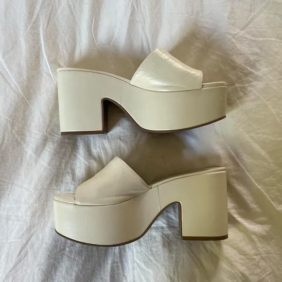 🤍 LARROUDE • Miso Slip-On Platform Sandal In Ivory Leather