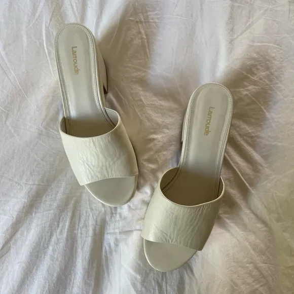 🤍 LARROUDE • Miso Slip-On Platform Sandal In Ivory Leather