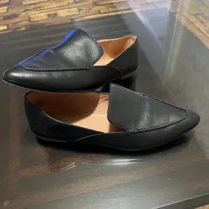 - Madewell The Frances Skimmers Black Leather Loafers Size 6