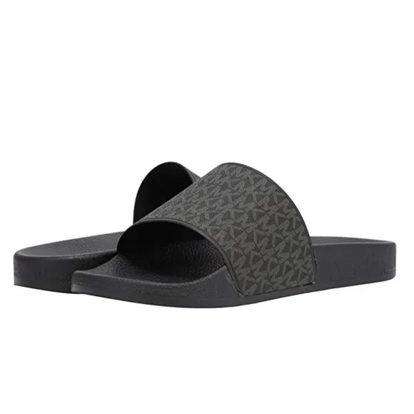 🎁 MICHAEL KORS MENS Jake Logo Slide Sandal