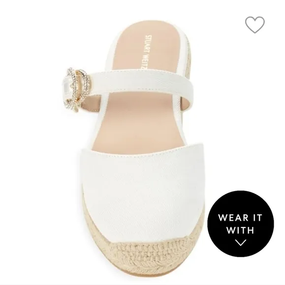 🌟 NWOT Stuart Weitzman Crystal Buckle Espadrilles