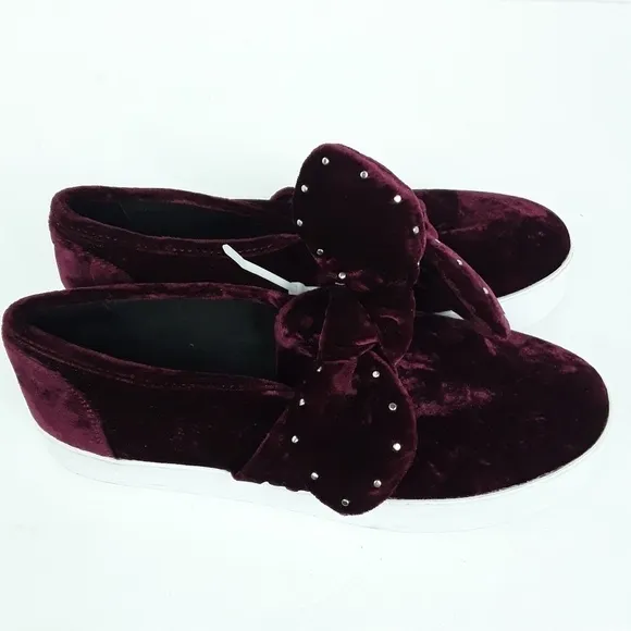 🆕️ Rebecca Minkoff | Slip on maroon Bow Sneakers