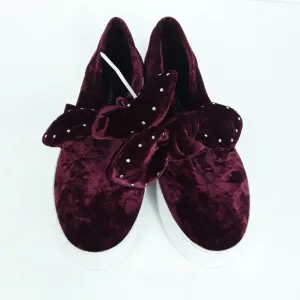 🆕️ Rebecca Minkoff | Slip on maroon Bow Sneakers