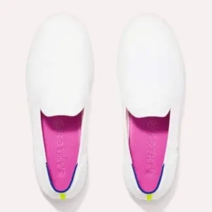 🆕 Rothy's White Terry Slip-On Sneakers Woman Size 9 *Retired Color/Design*