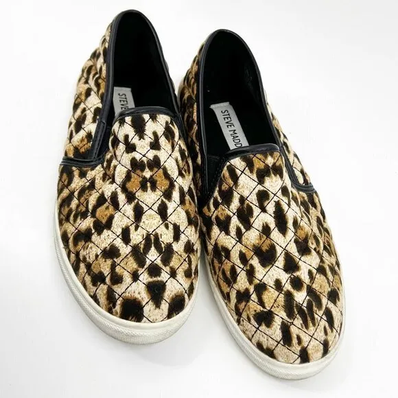 ✅ STEVE MADDEN CHEETAH SLIP ON SNEAKERS SIZE 5