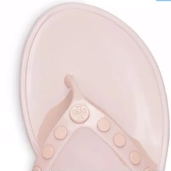 🆕 Tory Burch Studded Logo Jelly Flip Flop Sedona Rose