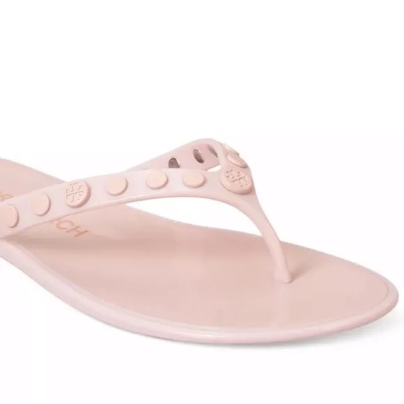 🆕 Tory Burch Studded Logo Jelly Flip Flop Sedona Rose