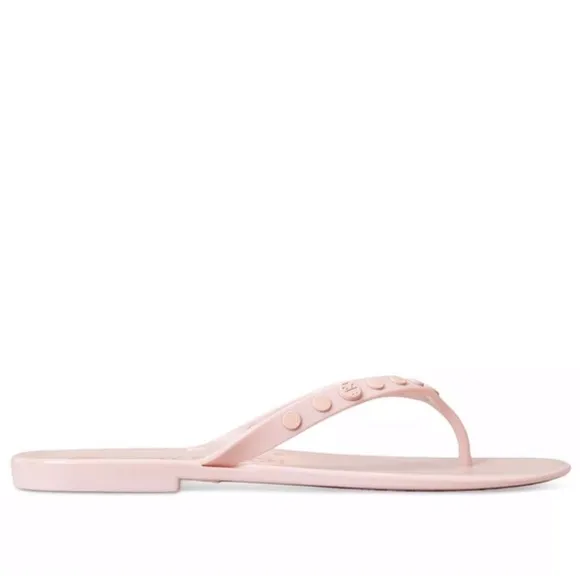 🆕 Tory Burch Studded Logo Jelly Flip Flop Sedona Rose