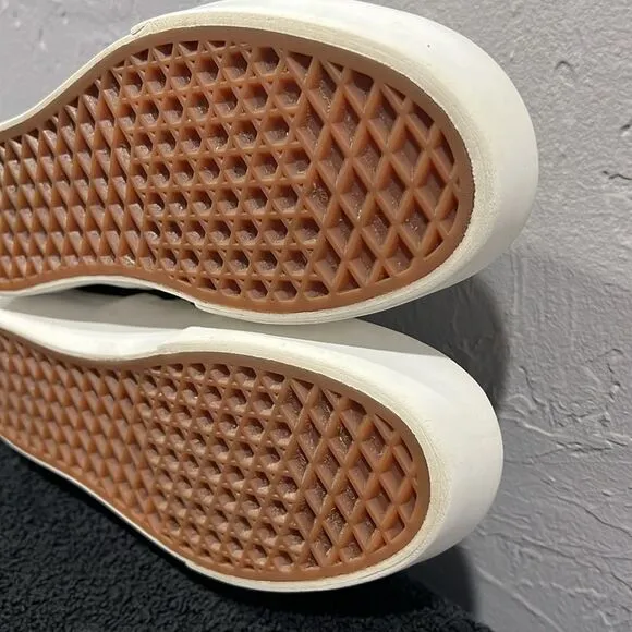 🔥🔥 VANS Black/White Checkered Slip-On Woven Platform Sneakers Women Sz 7.5 - E