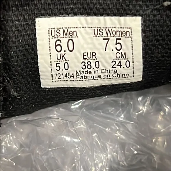 🔥🔥 VANS Black/White Checkered Slip-On Woven Platform Sneakers Women Sz 7.5 - E
