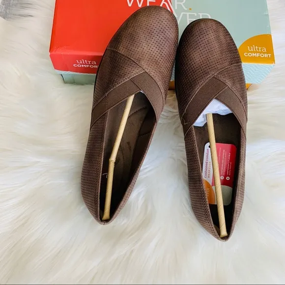 🆕 Wearever Debry Slip-On Casual Brown Loafers Flats 8.5M US