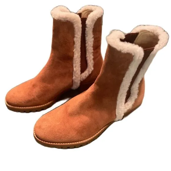 #143 TALBOTS Sherpa Lined Chelsea Ankle Boots