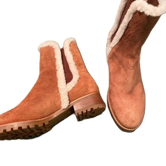 #143 TALBOTS Sherpa Lined Chelsea Ankle Boots