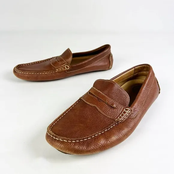 1901 Nordstrom mens brown leather loafers size 9 1/2