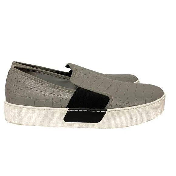 1.State Womens Size 9 Waylan Gray Croc Slip On Sneakers