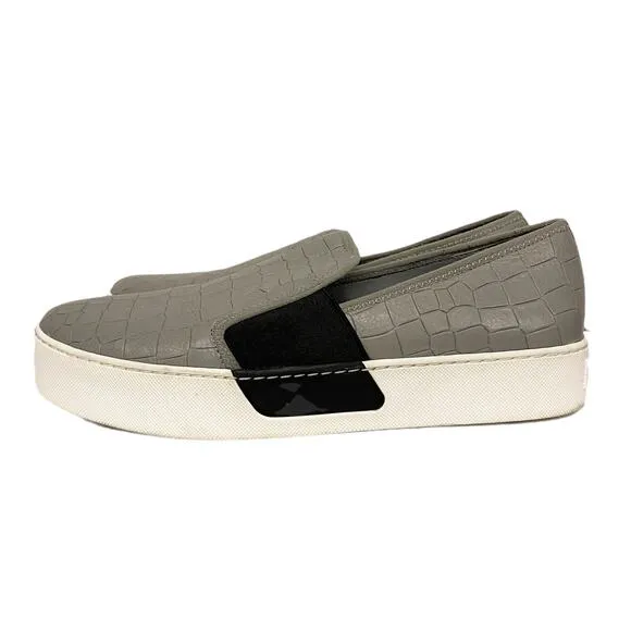 1.State Womens Size 9 Waylan Gray Croc Slip On Sneakers