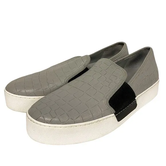 1.State Womens Size 9 Waylan Gray Croc Slip On Sneakers