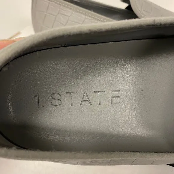 1.State Womens Size 9 Waylan Gray Croc Slip On Sneakers
