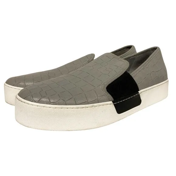 1.State Womens Size 9 Waylan Gray Croc Slip On Sneakers