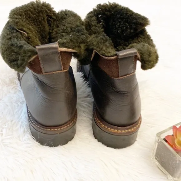 $325 MAXINE of Canada | Brown fur lined lace up winter snow boots women size 9