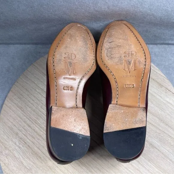 3DM Lifestyle Venetian Loafers Oxblood &amp; Black Patina Finish Size US  7 Men’s