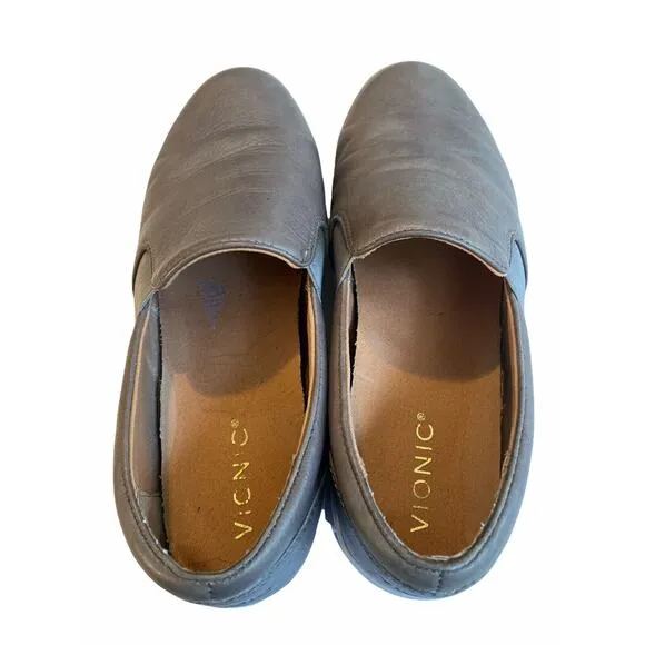 9.5 VIONIC Splendid Demetra Slip On Sneakers Charcoal Mushroom Comfort