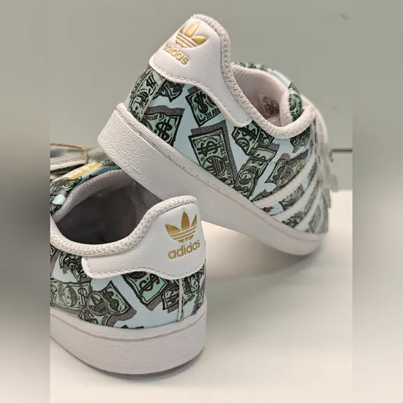 9.5K Adidas Superstar Jeremy Scott Money Unisex Kids Toddler Slip On Sneakers