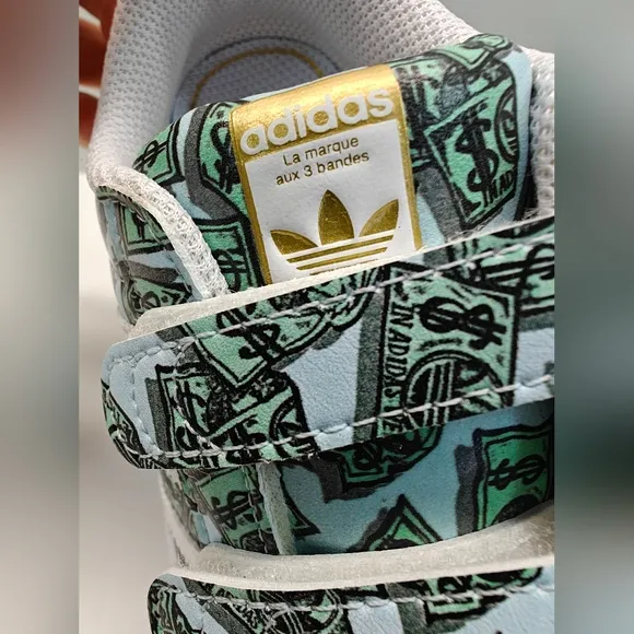 9.5K Adidas Superstar Jeremy Scott Money Unisex Kids Toddler Slip On Sneakers