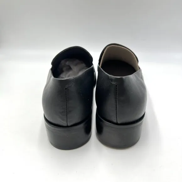 9.5W 9.5 WIDE WIDTH Franco Sarto Womens Bocca Black Leather Loafers Shoes