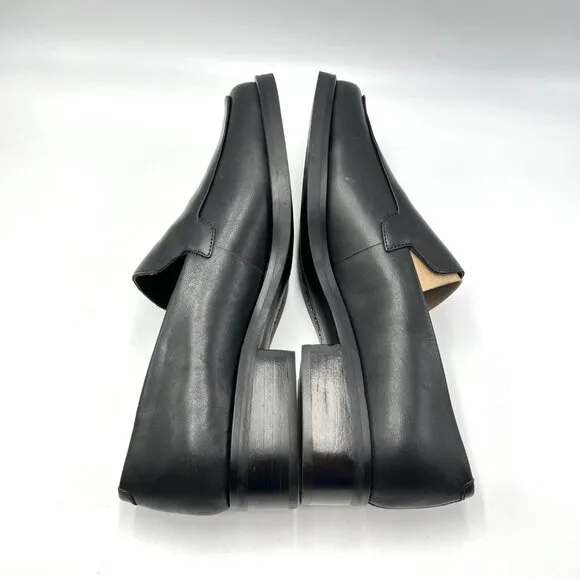 9.5W 9.5 WIDE WIDTH Franco Sarto Womens Bocca Black Leather Loafers Shoes
