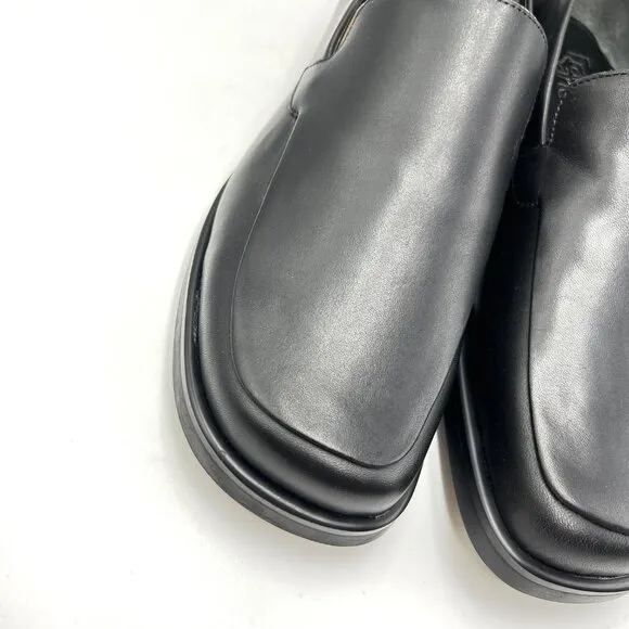 9.5W 9.5 WIDE WIDTH Franco Sarto Womens Bocca Black Leather Loafers Shoes