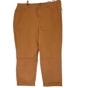 A618013 NYDJ Margot Girlfriend- Rust Brown Petite 18W