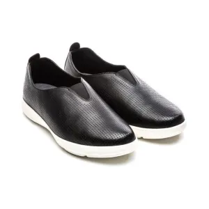 ABEO Virge Leather Comfort Slip -On Flats Breathable Black 8.5 New