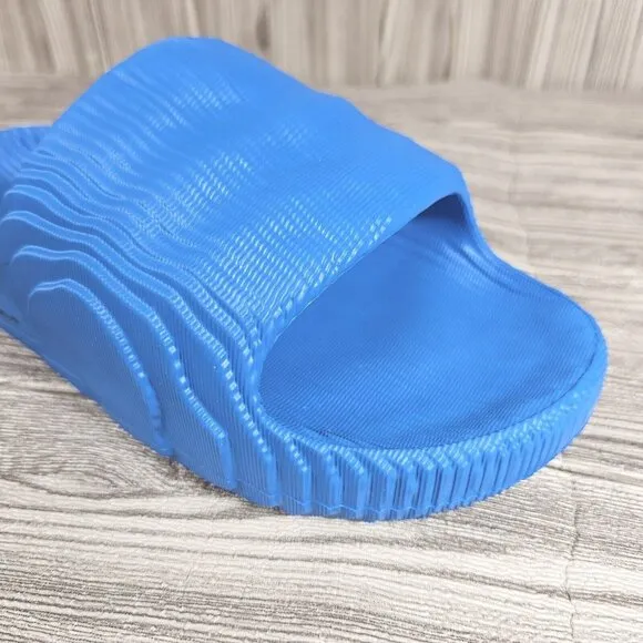 Adidas ADILETTE 22 SLIDES IF3662 Blue Bird/Core Black Sandals - Men's SIZE10
