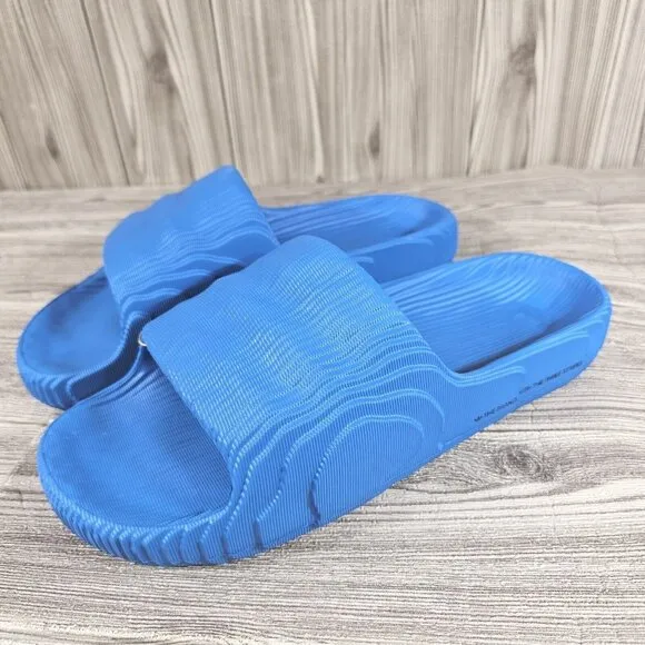 Adidas ADILETTE 22 SLIDES IF3662 Blue Bird/Core Black Sandals - Men's SIZE10