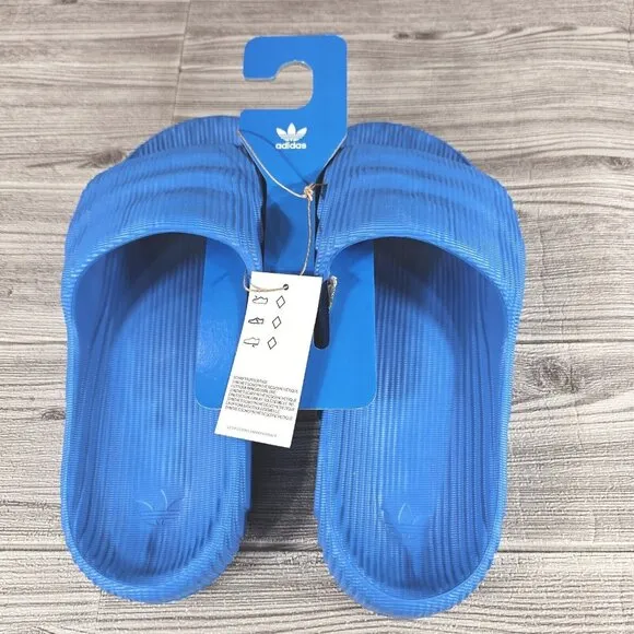 Adidas ADILETTE 22 SLIDES IF3662 Blue Bird/Core Black Sandals - Men's SIZE10
