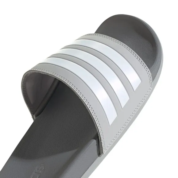 ADIDAS • Adilette Comfort Slides Core Grey Logo Swim Beach Sports Leisure Shoes